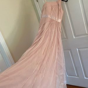 Adriana Papell One Shoulder Ruffled Chiffon Formal Gown